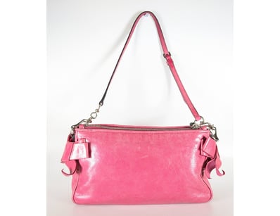 MIU MIU HOT PINK PATENT LEATHER SHOULDER BAG WITH ...