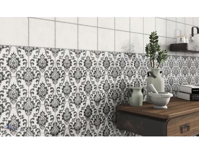 RRP $94 Per SQM. Charcoal Gloss Geometric Floral V...