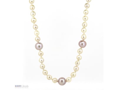 14K YELLOW GOLD, PINK FRESH WATER PEARL AND DIAMON...