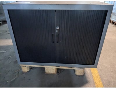 Industrial metal storage cabinet with dual vertica...