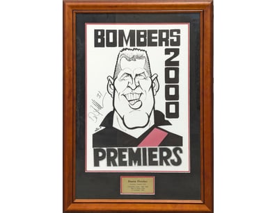 SIGNED DUSTIN FLETCHER 'BOMBERS PREMIERS 2000' FRA...
