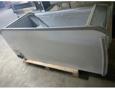 Commercial chest freezer by AHT, white exterior wi...