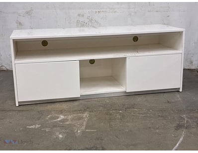 Entertainment unit, white gloss, 2 door, 59cm H x ...