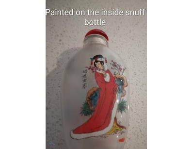 CHINESE HAND PAINTED ON THE INSIDE SNUFF BOTTLE WI...