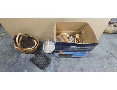 Assorted woven baskets, Includes one large natural...