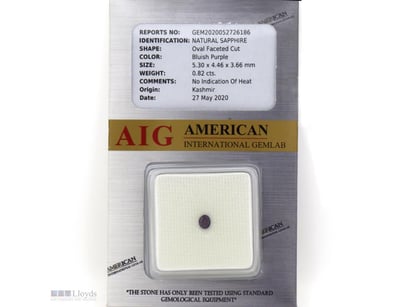 0.82CT CERTIFIED, NATURAL PURPLE SAPPHIRE     

Ov...