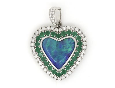 14K WHITE GOLD, 11.95CT AUSTRALIAN LIGHTNING RIDGE...