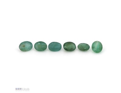 8.62CT TSW X 6,  NATURAL BERYL ZAMBIAN EMERALDS   ...