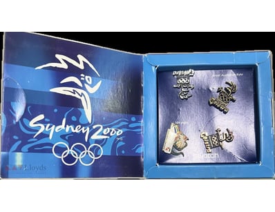 SYDNEY 2000- RARE OLYMPIC PINS IN BOX-SWATCH COMPA...