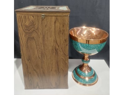 PERSIAN FIROOZEH KOOBI (TURQUOISE INLAY) PEDESTAL ...