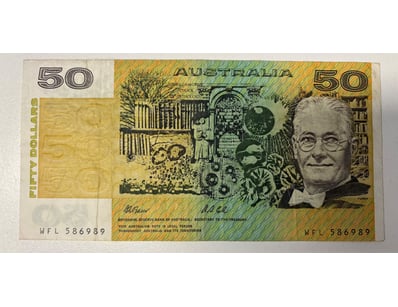 AUSTRALIAN $50 POLYMER BANKNOTE, R513B (VF)

CV:...