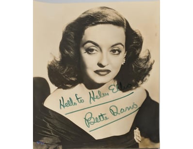 SIGNED BETTIE DAVIS PHOTOGRAPH WITH CERTIFICATE OF...