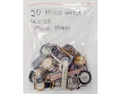 LOT OF 20 MIXED UNTESTED WATCHES - VARIOUS BRANDS...
