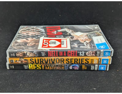 THREE WWE DVDS

Items Untested

Condition: Goo...