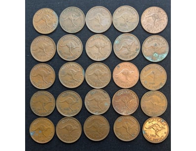 COLLECTION OF AUSTRALIAN COPPER HALF PENNIES

Ye...