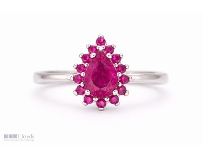 NATURAL BURMESE RUBY RING ON 925 SILVER - WITH CER...