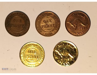 PENNY ASSORTED 1921 1926 1944 1933 & 1952(GOLDEN P...