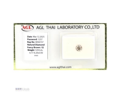 1.010CT CERTIFIED, NATURAL FANCY BROWN DIAMOND    ...