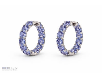 NATURAL TANZANITE EARRINGS ON 925 SILVER - WITH CE...