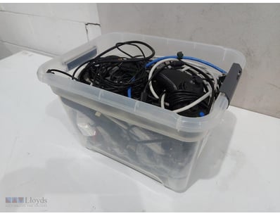 Large collection of computer cables, connectors, a...