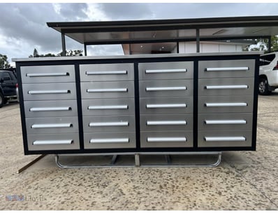 Unused 20 Drawer Stainless Steel Work Bench, Model...