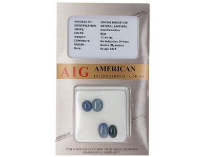 12.44CT AIG CERTIFIED NATURAL SAPPHIRE TCW

Report...