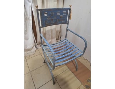 Outdoor Chair, Metal Style, Blue Finish

Dimensi...