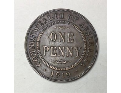 1919 AUSTRALIA KGV ONE PENNY  



10753+26