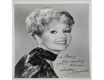 SIGNED DEBBIE REYNOLDS PHOTOGRAPH WITH CERTIFICATE...