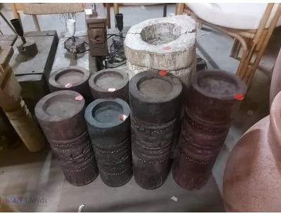 Collection of decorative Wooden Candle Holders com...