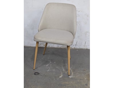 Dining chair, timber frame, beige upholstery 

Dim...