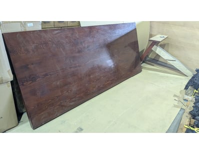 Dining table, large timber style table top and bas...