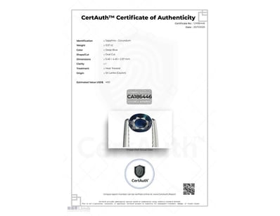 CERTIFIED 0.57CT DEEP BLUE SAPPHIRE – OVAL CUT, CE...