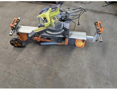 Professional-grade mitre saw station featuring a R...