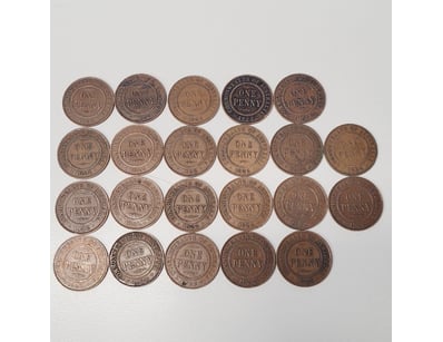 22X 1922 AUSTRALIAN ONE PENNY COINS

488602+6
...
