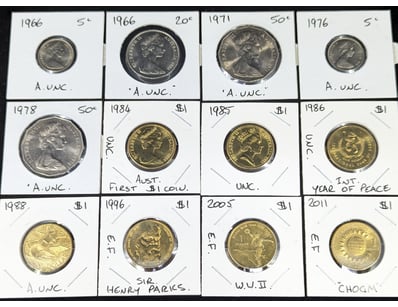 TWELVE AUSTRALIAN HIGH GRADE COINS

Dates Range ...