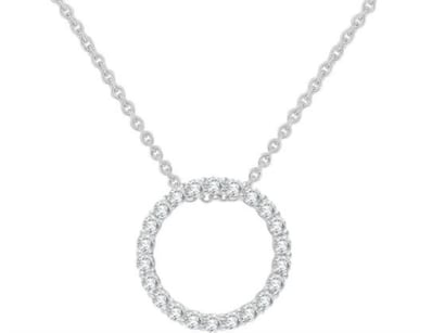 9K WHITE GOLD 0.25CT F VS LAB DIAMOND CIRCLE NECKL...