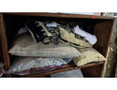 Vintage linen and textile collection featuring dec...