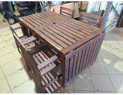 Outdoor Dining Set, Timber Style, Brown Finish 

D...