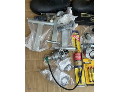 Assorted sundries. 1 x new pair Worx gumboots (saf...