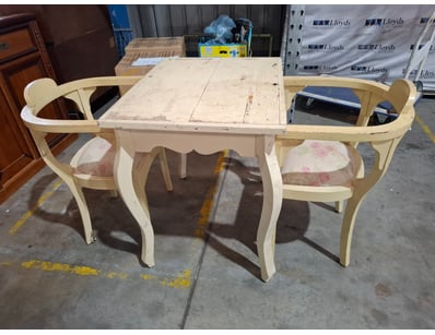 Dining Table and Chairs, Painted Timber Style

