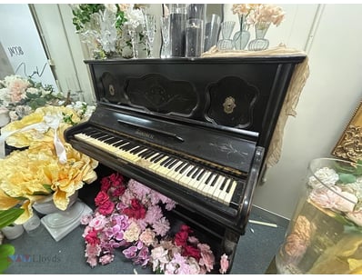 Rönisch upright piano, German-made, featuring an e...
