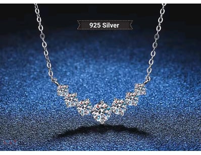 925 SILVER NECKLACE WITH 1.7 KTS CUBIC ZIRCONIAS  ...