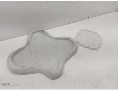 Pair of Alabaster Stone vessels featuring organic,...