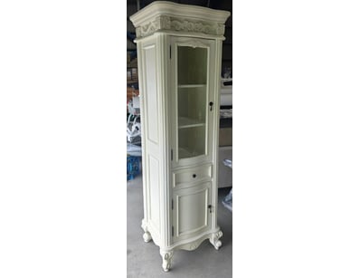 Tall size corner cabinet with shelves and inner mi...
