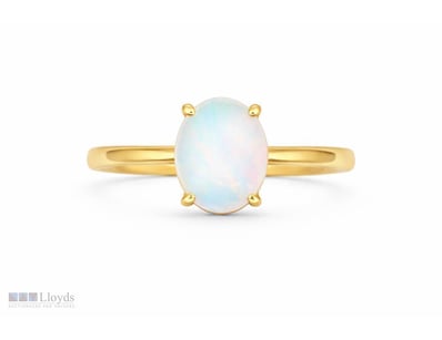 NATURAL ETHIOPIAN OPAL RING ON 925 SILVER - WITH C...