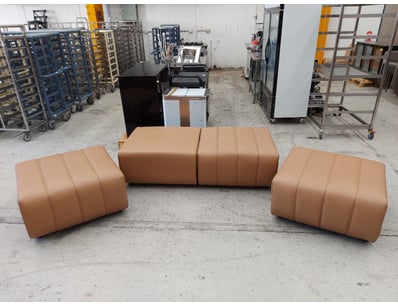 Beige/Tan Ottoman Set – Stylish and versatile upho...