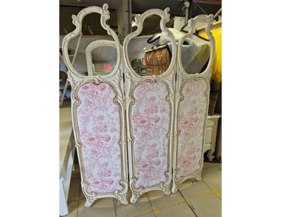 French Screen, Painted Timber and Fabric Style

...