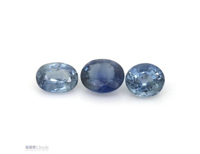 2.85CT X 3 TSW, NATURAL BLUE SAPPHIRES     

Oval ...