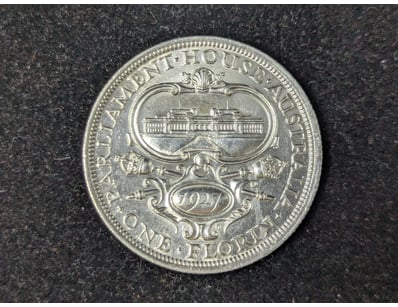 1927 AUSTRALIAN 8 PEARL PARLIAMENT HOUSE FLORIN
...